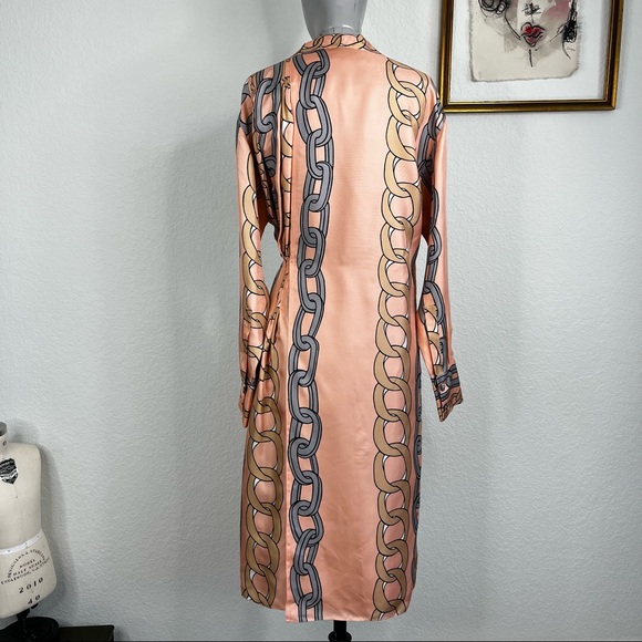 MARNI Chain Print Silk Dress Pleated - Picture 10 of 14